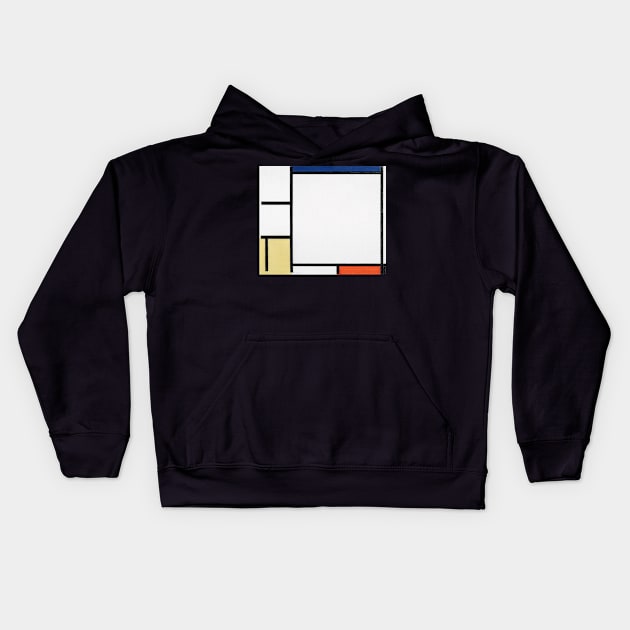 Composition with Blue, Red, Yellow, and Black Kids Hoodie by MurellosArt